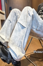 XZ616秋季重磅多口袋双褶垂感扎染水洗脏脏裤TY1045特P40控78，男装休闲裤，星座512A（原616）