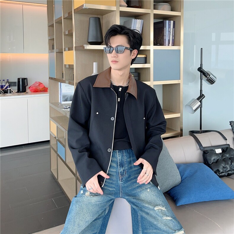 网图现货美式复古夹克设计感高级长袖上衣男秋季夹克外套R688-P68,男装夹克,星座1005-4