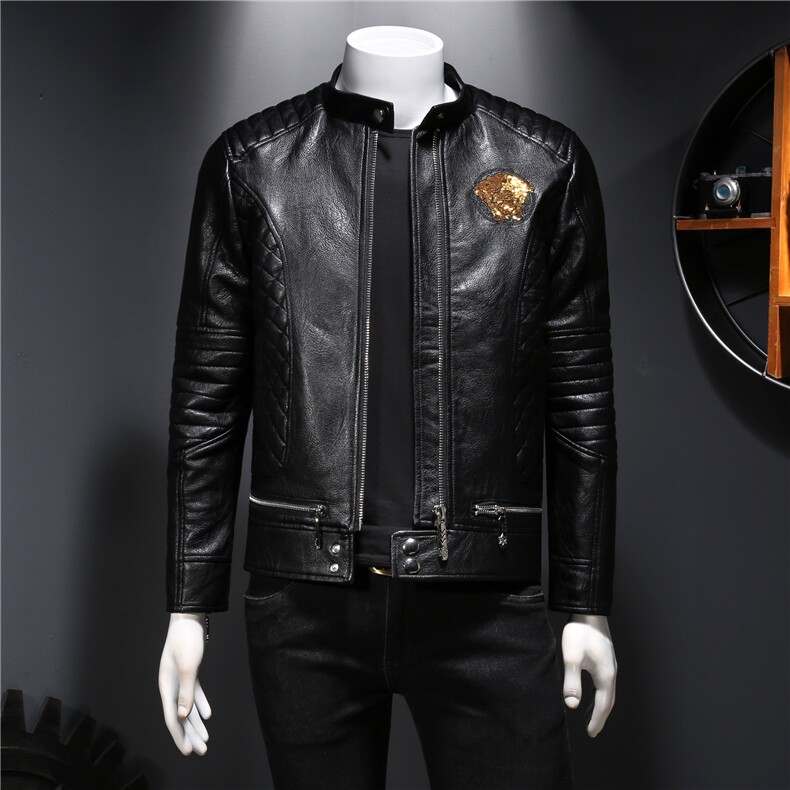 58702021春秋季新款青年修身型青春休闲皮衣P245，男装皮衣，钱塘2010-1