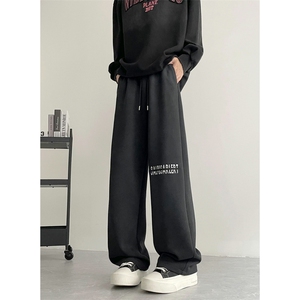 美式重磅水洗脏脏裤垂感宽松休闲刺绣运动裤504-K221-P45控68图片