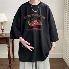 春夏季七分袖t恤男大码五分袖男短袖中袖Q11325-P30，男装T恤，电商A040