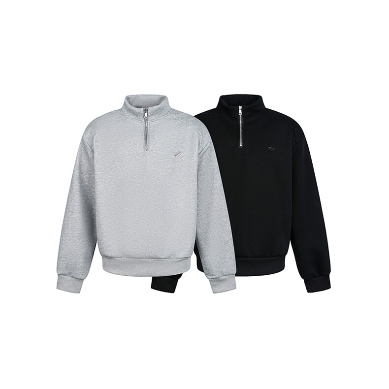 2026春立领拉链刺绣垫肩卫衣GW057特P49-控98，加绒特P54-控108，男装卫衣，星座216(原A116)