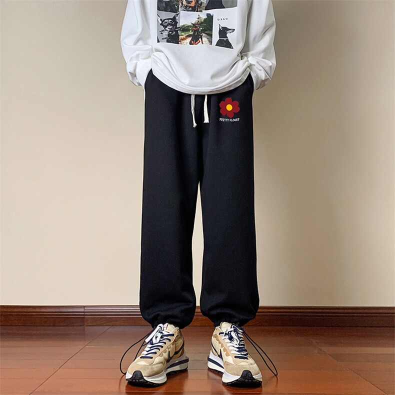 可束脚加厚加绒运动裤男大码宽松直筒卫裤男K13257-P35加绒-P45,男装休闲裤,电商A040
