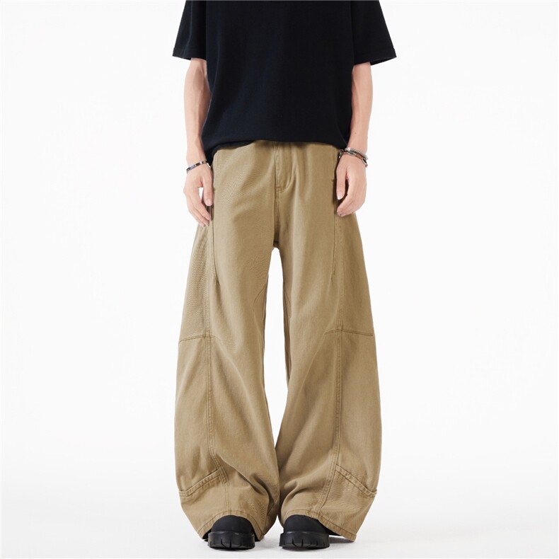 N1059-P55水洗工装拼接弯刀牛仔裤，男装牛仔裤，电商B323A