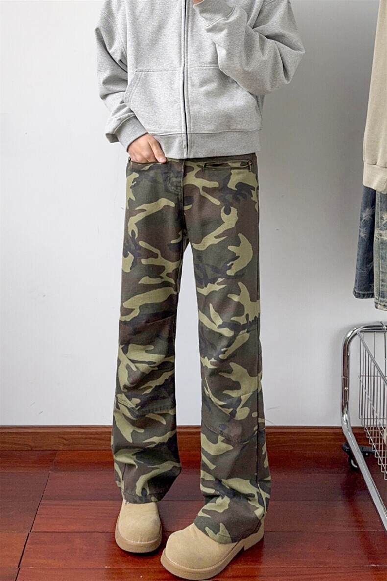 B221美式ins高街暗黑多口袋修身工装牛仔裤LK24156-P65控88,男装牛仔裤,电商B221