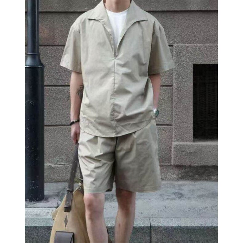 网图！老钱风莱赛尔贵气松弛感百搭时尚套装-EX50924-特批60，男装休闲套装，电商A061