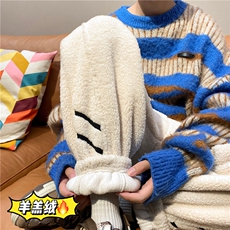 抖音品质冬季保暖羊羔绒条纹宽松束脚休闲裤B315-K23530-p65控88，男装休闲裤，电商B315
