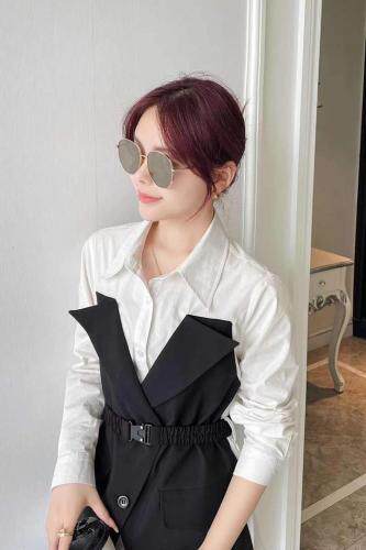 拼接衬衫，女装衬衫，田间晨露