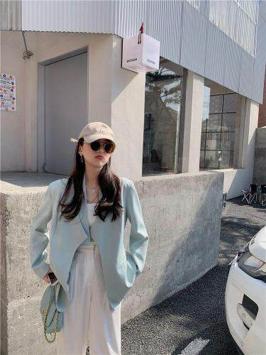 【春装新款】自制单色围脖西装，女装西装，F/TU