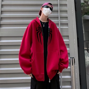 潮高街美式开衫卫衣女春秋款设计感小众蜘蛛侠拉链 Y8533 P65图片