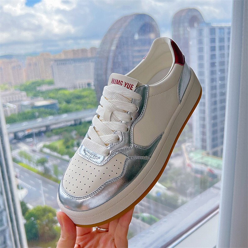 百搭休闲鞋女真皮小白鞋女2024秋季新款厚底增高板鞋运动时尚女鞋,女鞋休闲鞋,电商A223