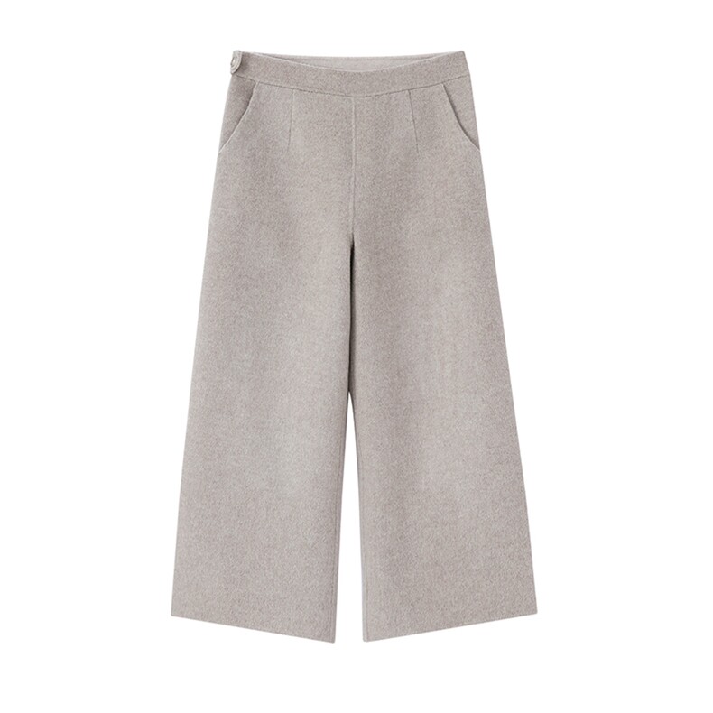 2025年秋季时尚百搭通勤休闲双面呢羊绒阔腿裤,女装休闲裤,美高戎羊绒
