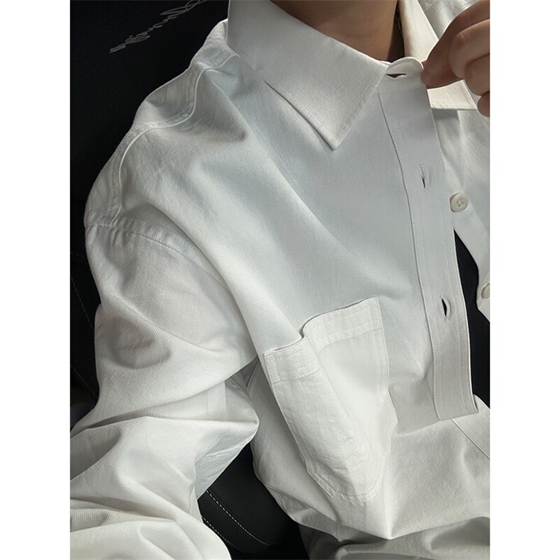 100%棉纯棉衬衫成衣水洗休闲衬衫男女宽松纯色衬衣GC27-P45,男装衬衫,星座301C-5