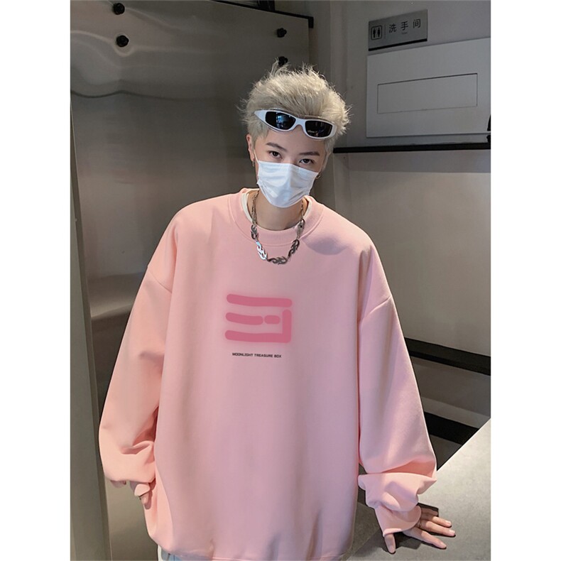 抖音品质秋季新款美式高街印花仿棉圆领卫衣wycm7532-特批28控49,男装卫衣,星座605(原A050)