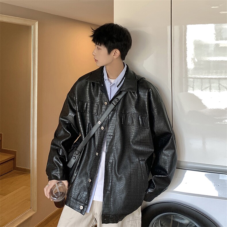 2026港风工装皮衣中性休闲宽松潮流大码M-5XL夹克JK7757P90控128，男装夹克，星座227-7