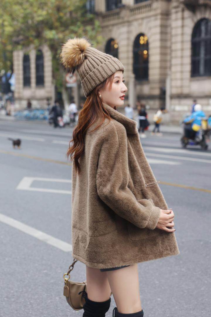 冬装新品金貂绒休闲咖色外套，其它，水锦红