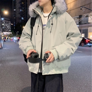 座山雕派克棉服貉子毛加厚外套GS65001
