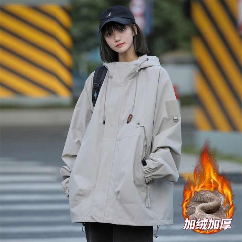 冬季加绒加厚冲锋衣夹克男女同款保暖上衣外套XZ309A190-1P65,男装夹克,星座309（原A406）