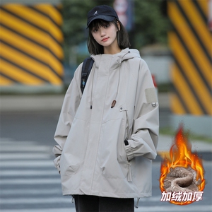 冬季加绒加厚冲锋衣夹克男女同款保暖上衣外套XZ309 A190-1  P65图片