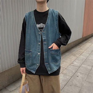 工装马甲男日系潮牌宽松潮机能风休闲坎肩背心外套2151 P50图片