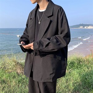 休闲西服男春秋ins潮牌宽松dk制服痞帅小西装中性外套上衣F99-P52图片