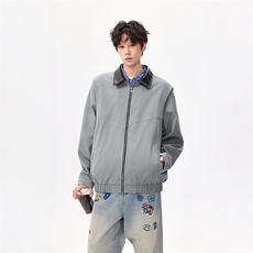 现货翻领工装外套男秋季新款潮牌老钱风夹克上衣-A2306P75控128，男装夹克，电商B241