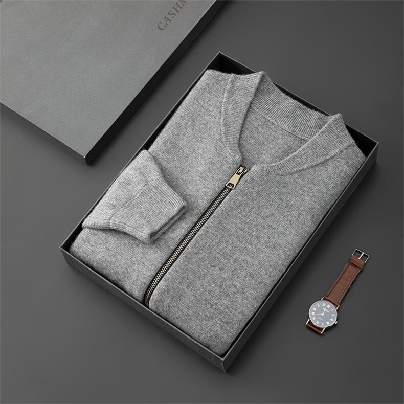 时尚男士羊绒棒球服高端品质保暖舒适经典蓝色百搭潮流,男装羊绒开衫,台绒羊绒