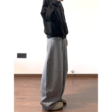 美式弯刀裤阔腿卫裤男秋冬加厚重磅春秋裤子男款休闲宽松直筒裤潮，男装休闲裤，星座506A