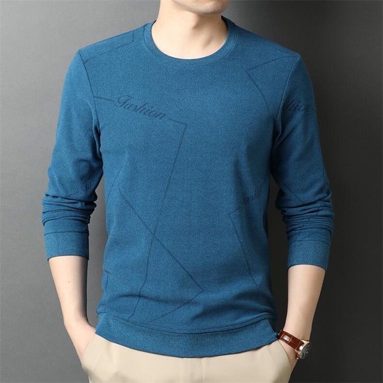 Polo衫男长袖t恤2024秋季新款宽松商务男士体恤爸爸秋装上衣，男装Polo衫，电商B212（原钱塘6029）