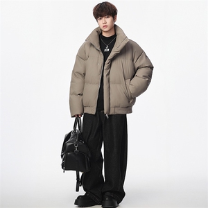 支持二开 立领PU皮棉服男短款棉衣外套宽松面包服 M810-P75图片