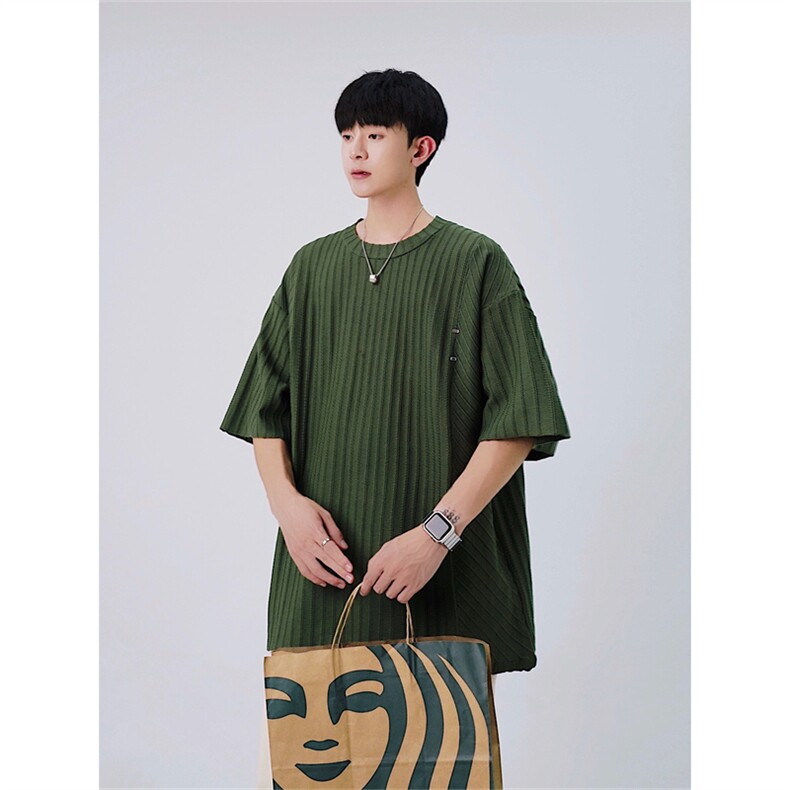 短袖t恤男韩版宽松高级感拼接撞色轻熟风上衣潮T0203-P43,男装T恤,星座308B-2