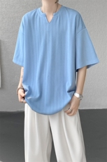 短袖男夏季新款港风宽松冰丝T恤T0158-P22，男装T恤，星座214-3