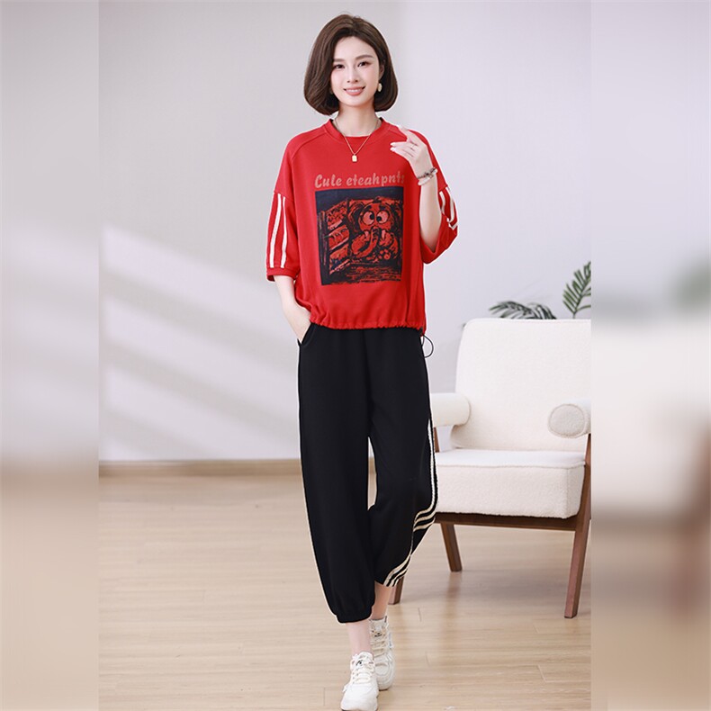 时尚休闲女装套装宽松显瘦运动风两件套舒适百搭潮流款,女装套装/套裙,叶笙衣