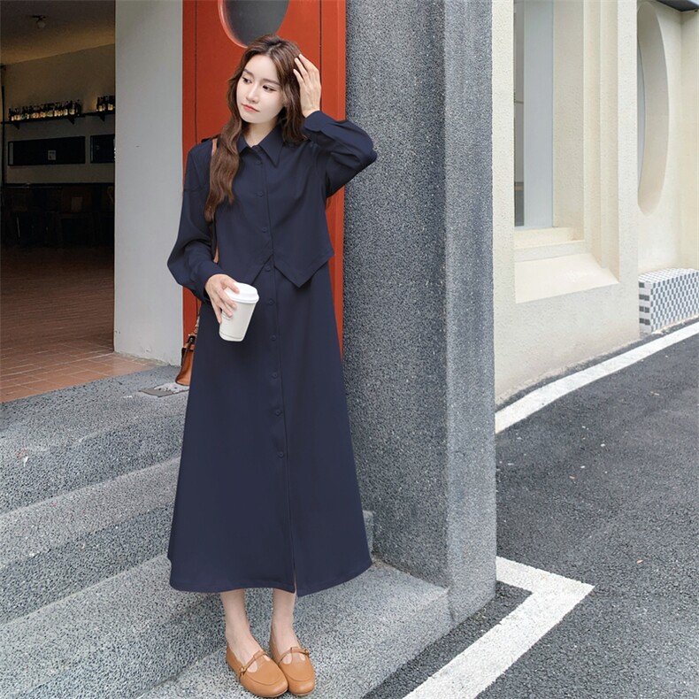 现货2B183-6802P145K218假两件衬衫连衣裙,女装短外套,2B183