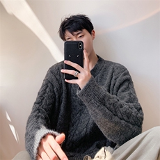 毛衣男秋冬新款港风宽松针织毛衫MYA5-P65，男装针织衫/毛衣，星座214-3