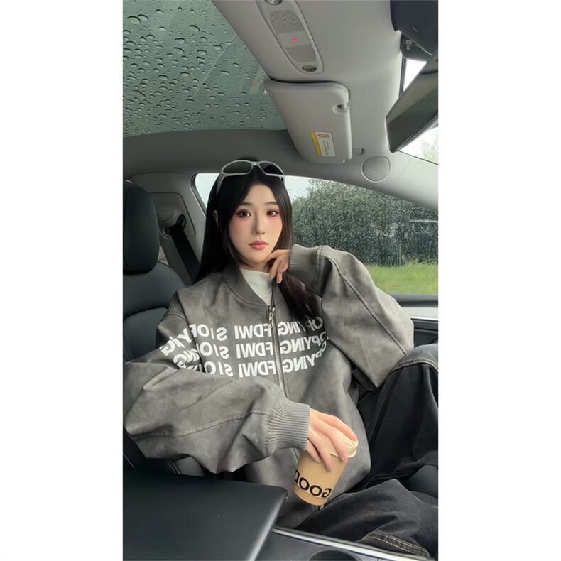 美式复古百搭外套男女春秋潮牌高级感棒球服cleanfit高街潮夹克衣,男装夹克,星座302B