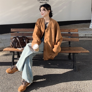 新品 2025春装麂皮绒棒球服宽松外套2C167-889-P155-K228图片