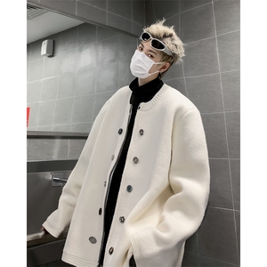 双排扣开衫毛衣男秋冬季潮流高级感上衣宽松韩系小香风针织衫外套图片