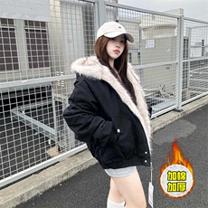 现货高品质美式高街冬季重磅硬挺短款座山雕毛领棉衣男女加厚外套，男装棉衣，电商A486