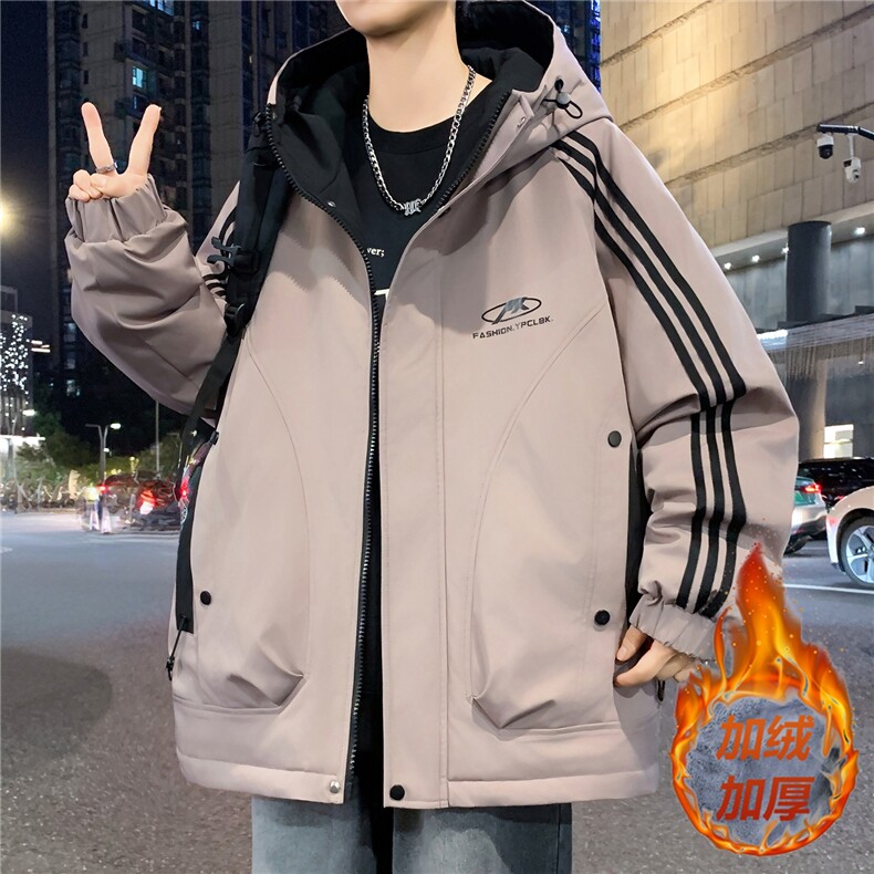 数据款秋冬季加绒加厚青少年连帽夹克男潮牌设计感外套JK8801-P75,男装夹克,星座301D(原星座1004-8）