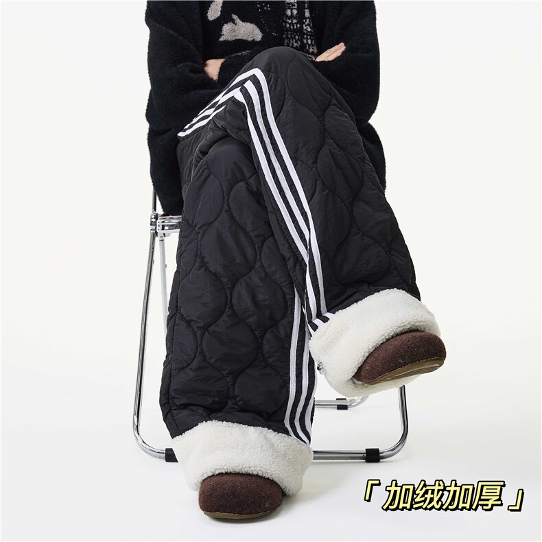 美式冬季新款条纹葫芦格设计加绒外穿棉裤B315-K25905JR-p65控89，男装棉裤，电商B315