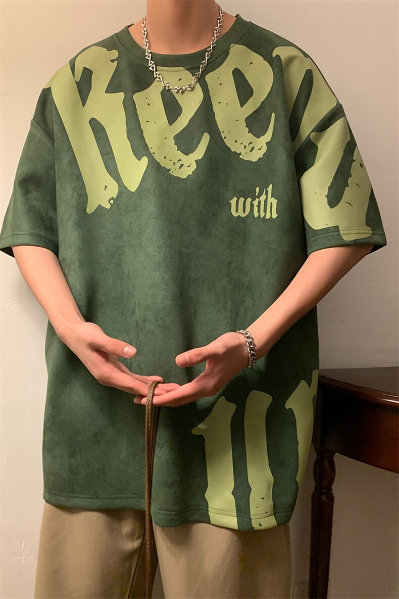 新款短袖男港风暖夏季T恤休闲百搭印花圆领T恤男上衣TC3137-P35,男装T恤,星座717