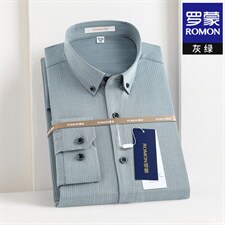高端衬衫男长袖2023秋季中年宽松商务休闲免烫纯色衬衣薄款，男装衬衫，电商B212（原钱塘6029）