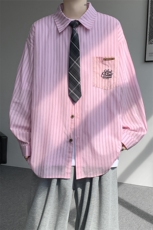 现货CS1163-特P53新款百搭条纹大码男衬衫，男装衬衫，电商A059