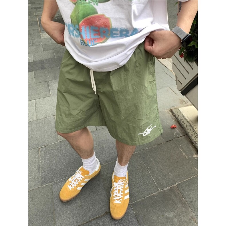 美式多巴胺穿搭速干薄款运动短裤男女夏季潮牌宽松情侣休闲五分裤,男装牛仔裤,星座506A