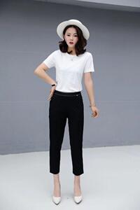 【现货】夏季新品韩版女装休闲九分哈伦小脚裤图片