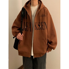美式开衫连帽卫衣潮牌高街拉链夹克男士春季外套-JK23104-P75控98，男装卫衣，星座605(原A050)