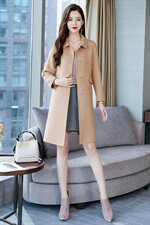 现货新款双面羊绒大衣显瘦韩版毛呢外套，女装毛呢外套，美吧服饰