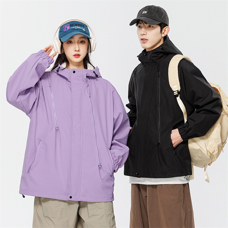 秋季新款情侣户外登山服连帽防风冲锋衣夹克外套男JK908P58图片