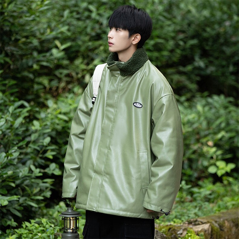 两面穿冬季皮棉衣仿羊羔毛男士棉服潮流立领棉袄A266-WMY612-P100图片